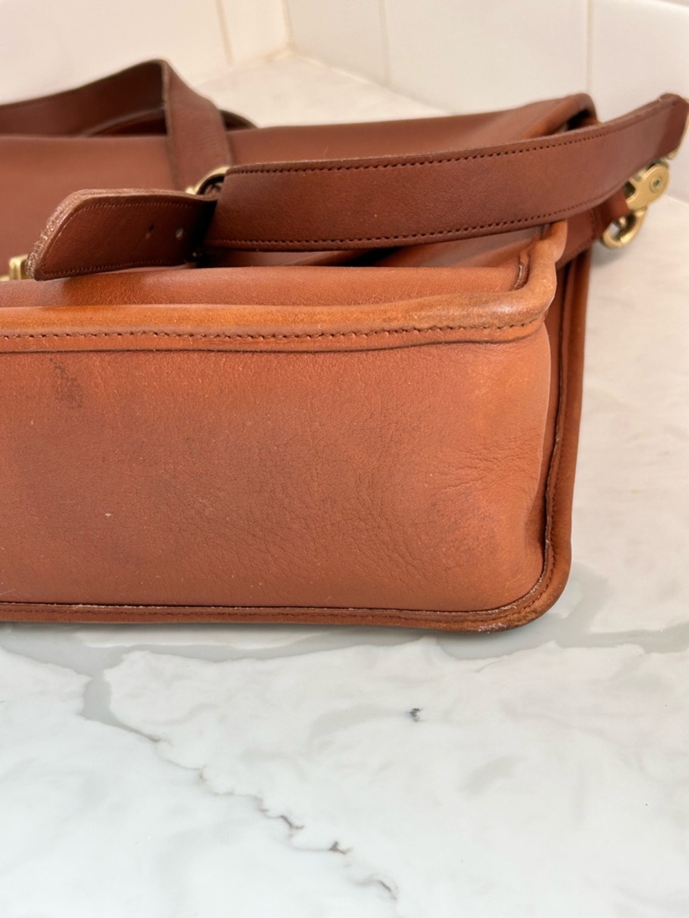 Vintage Coach Lexington Briefcase 5265 British Tan Leather Messenger Bag USA - Picture 11 of 16
